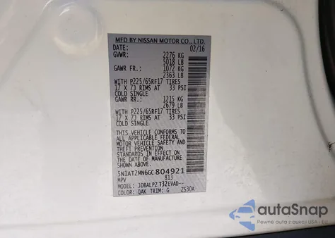 2016 Nissan Rogue S из США, поврежденный, VIN 5N1AT2MN6GC804921